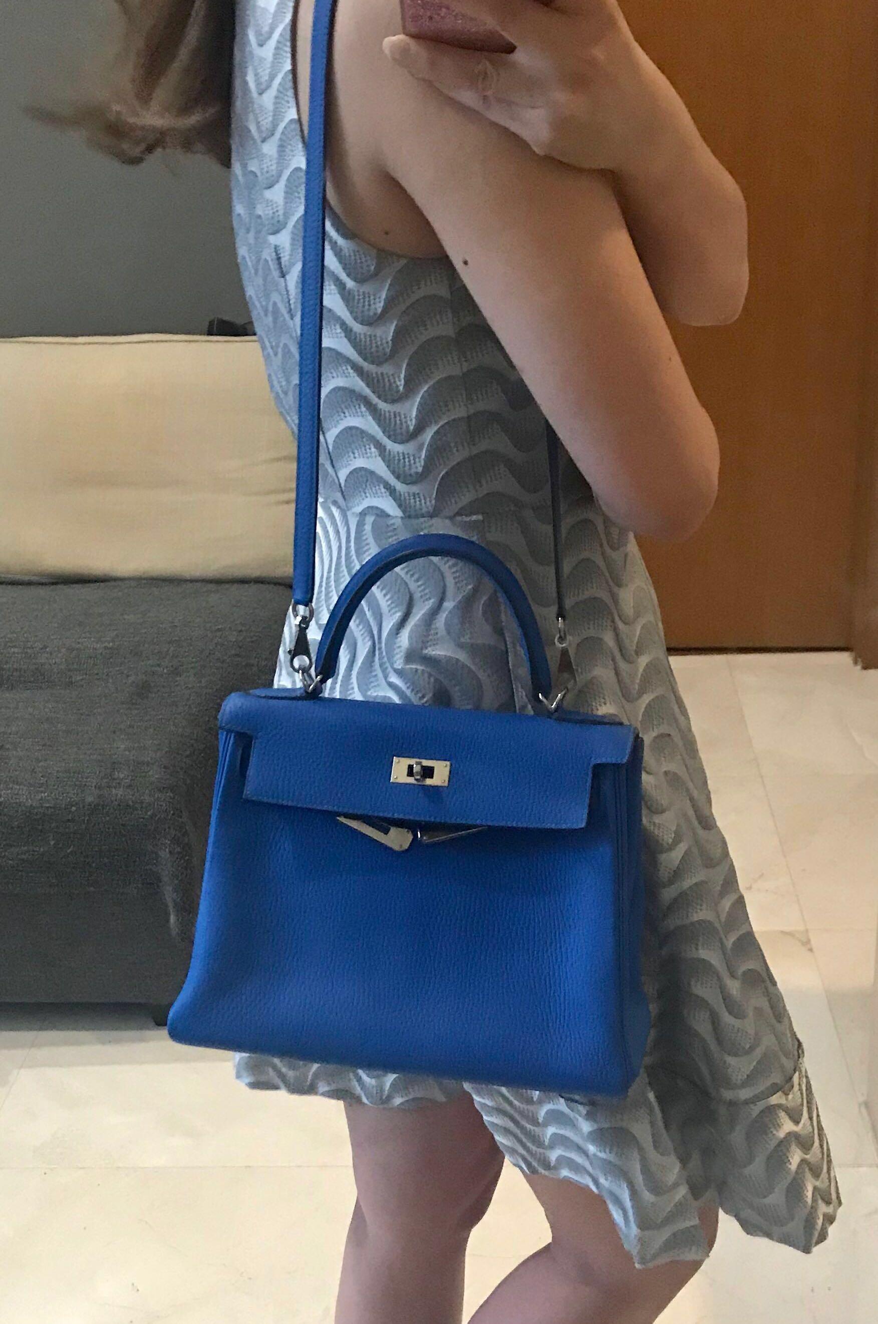 LN #D Hermes Kelly 28 Togo Blue Nuit, Luxury, Bags & Wallets on Carousell