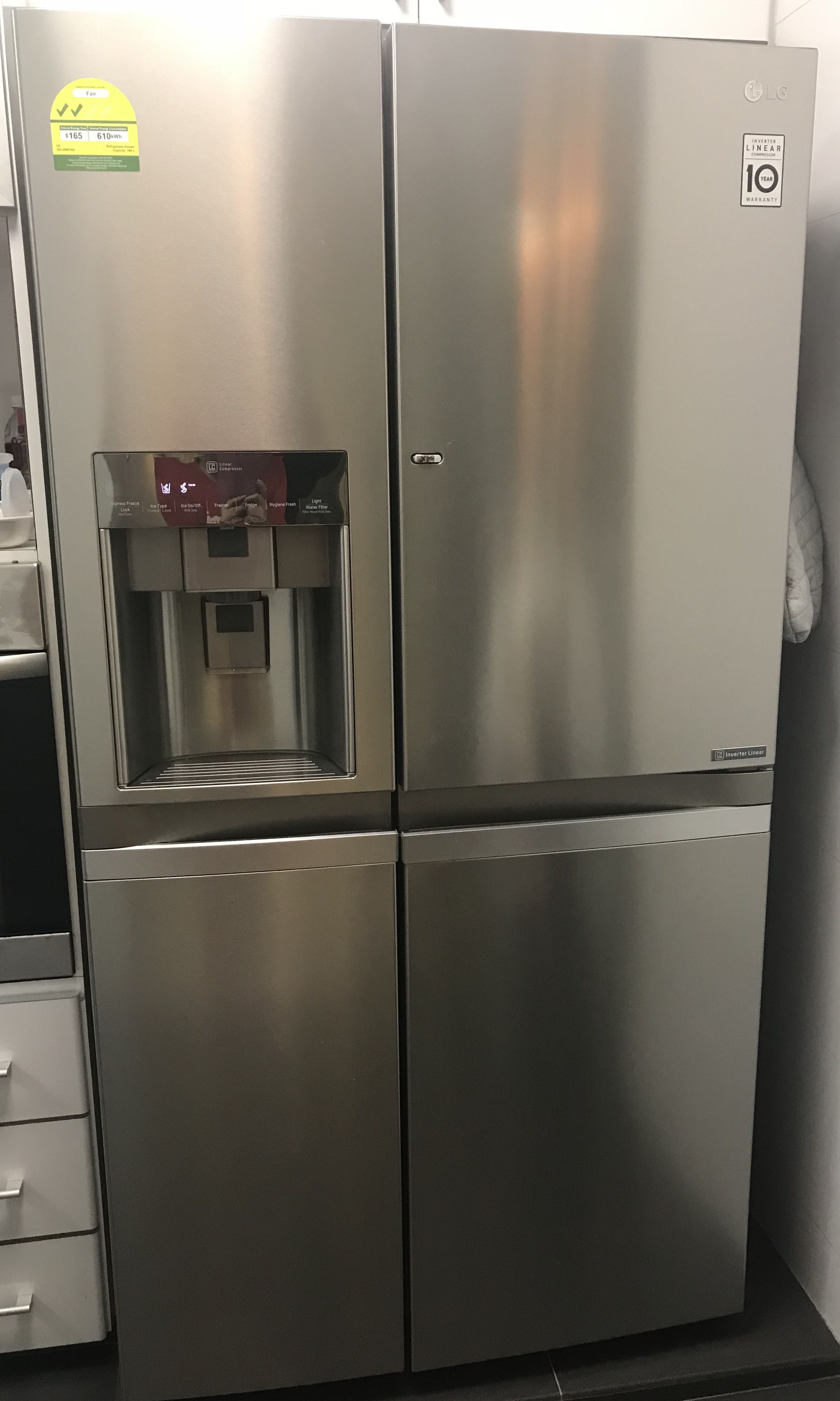 Lg Stainless Steel Side By Side 569l Fridge Home Appliances Cooling Air Care On Carousell