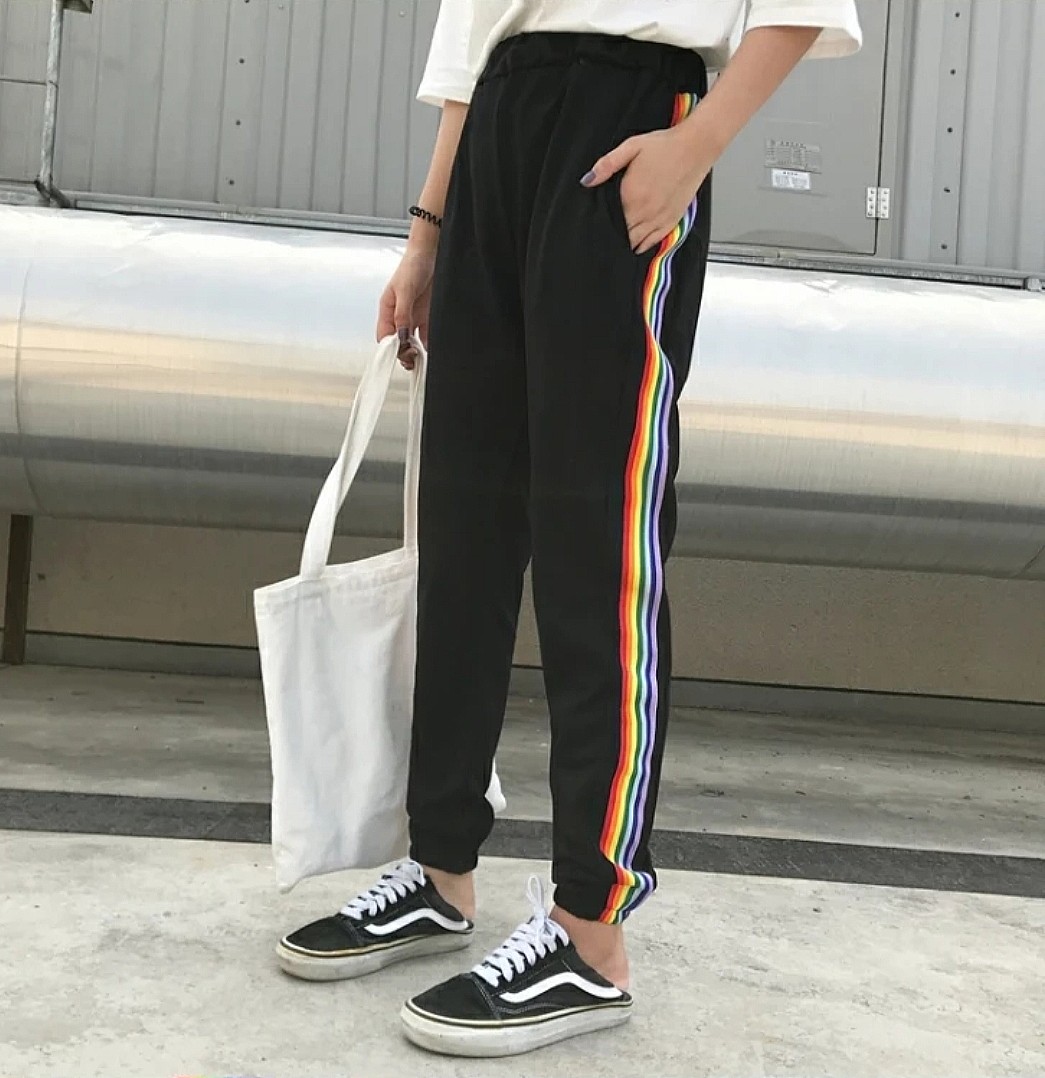 rainbow stripe jogger