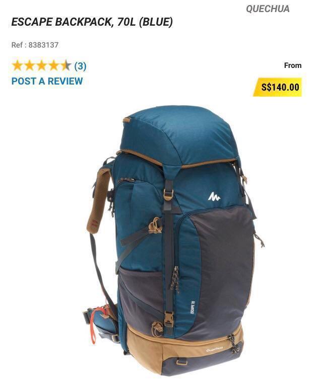 backpack quechua 70l