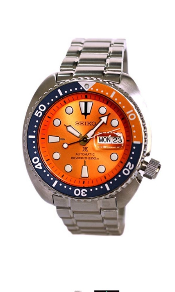 Seiko Prospex Turtle Diver s 200M Automatic Watch Orange Dial