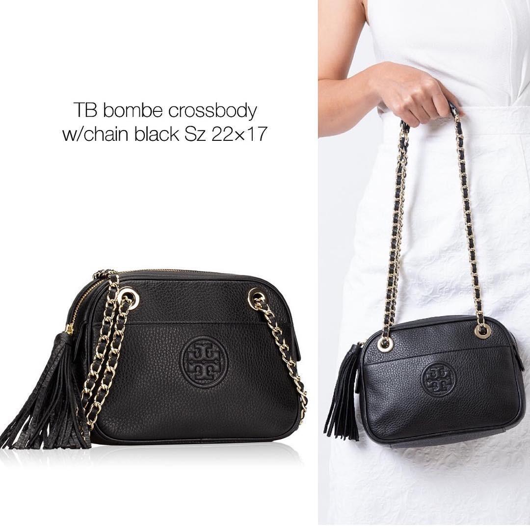 TB bombe crossbody w chain black Sz 22×17, Barang Mewah, Tas u0026 Dompet di  Carousell