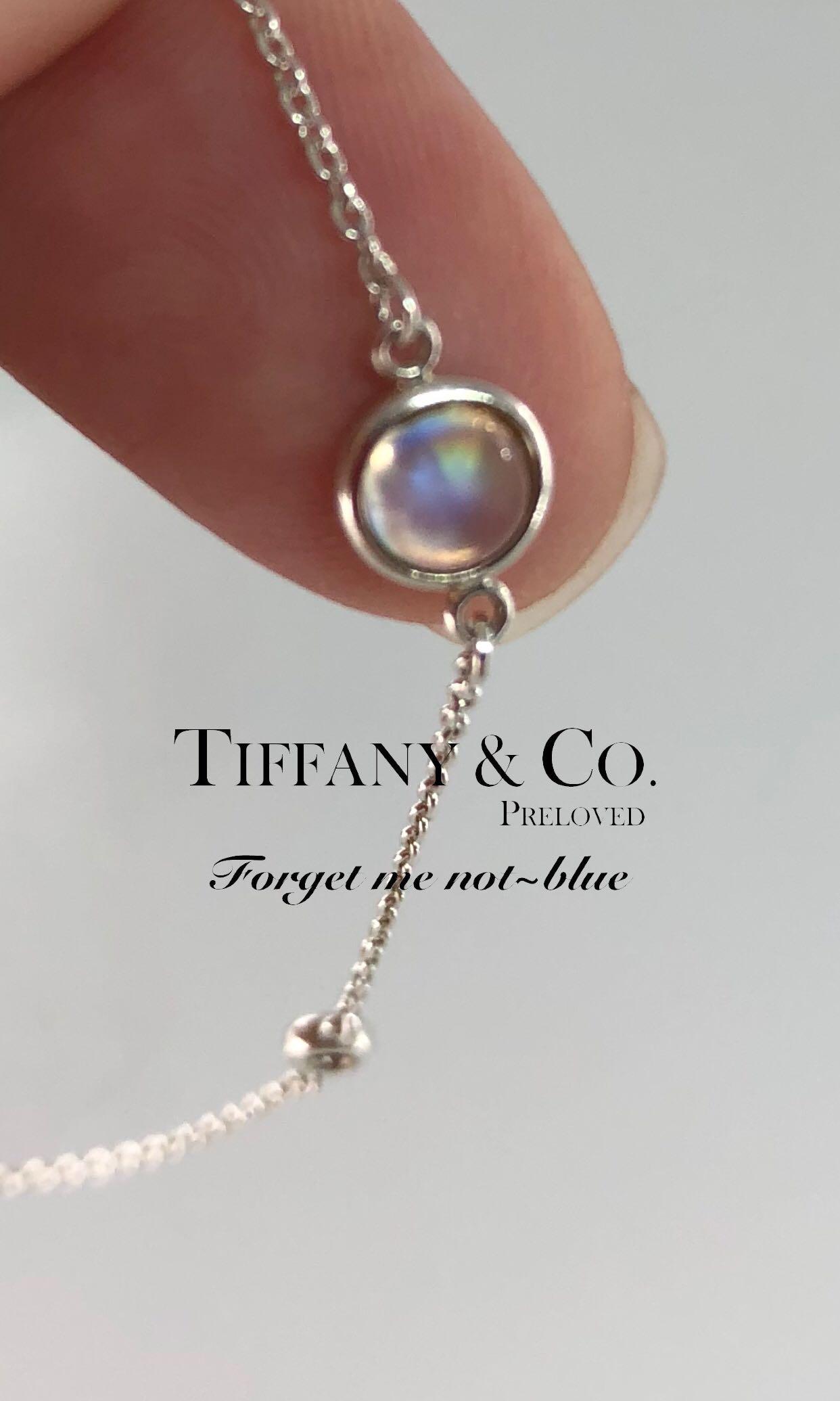 Tiffany & Co. Elsa Peretti By The Yard Diamonds Moonstone Cabochon Silver Bracelet, Women's ...