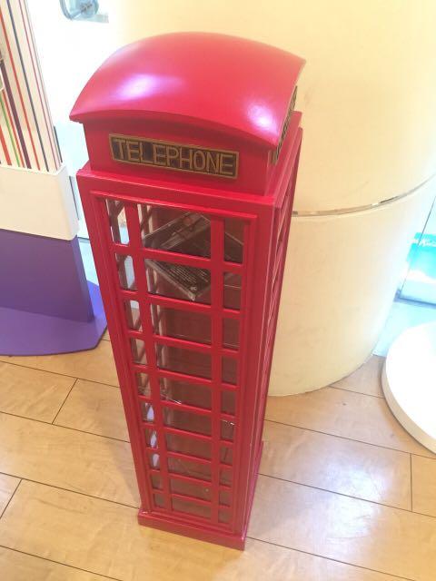 Uk London Telephone Booth Glass Display Cabinet Furniture