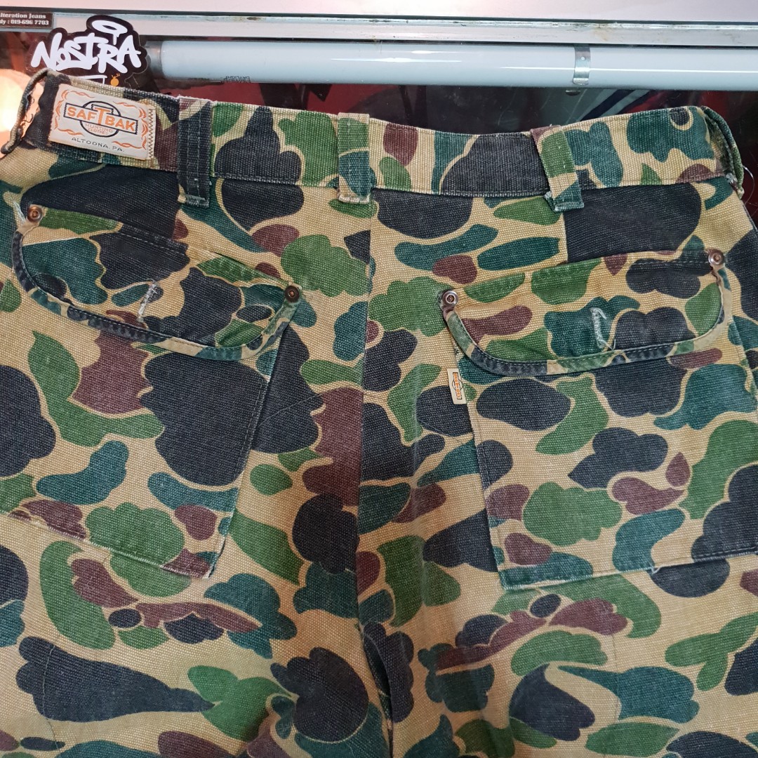 Vintage Duck Camo Saftbak Hunting Clothes Pants