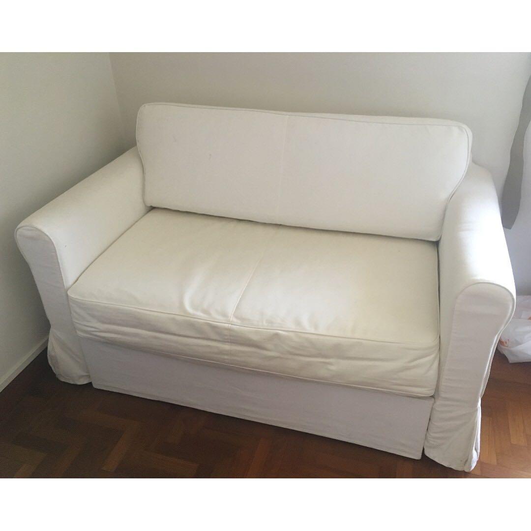 White Sofa Bed Ikea 2 Seats Furniture Sofas On Carousell