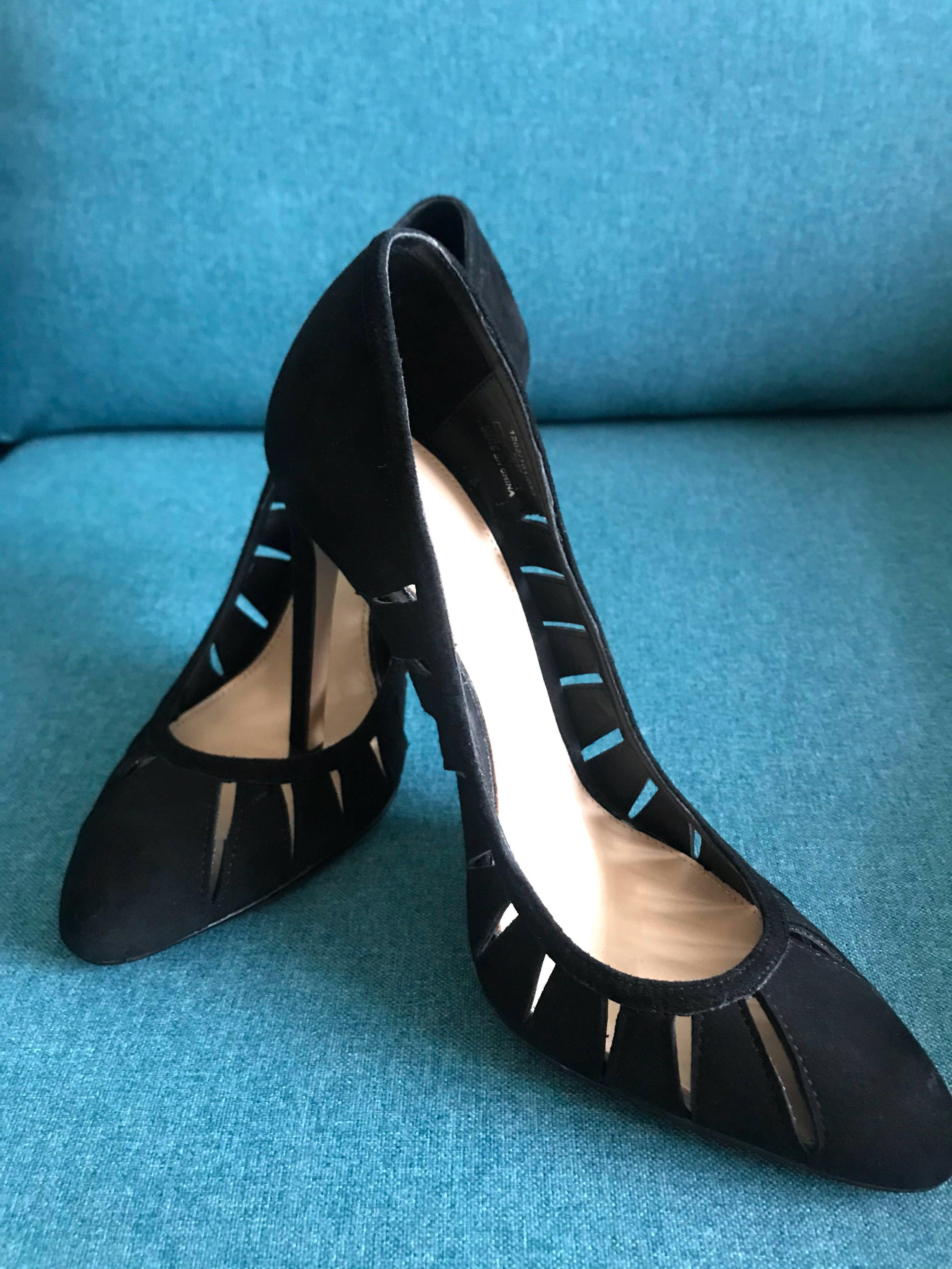 zara black court shoes