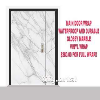 Marble Door Wraps