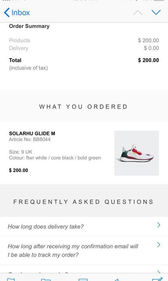 adidas no confirmation email