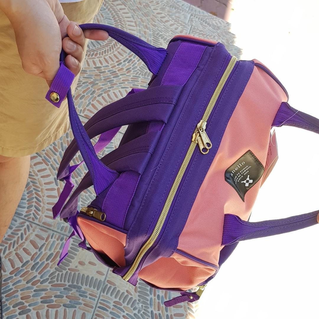 Anello Classic Backpack Violet & Peach, Women's Fashion, Bags