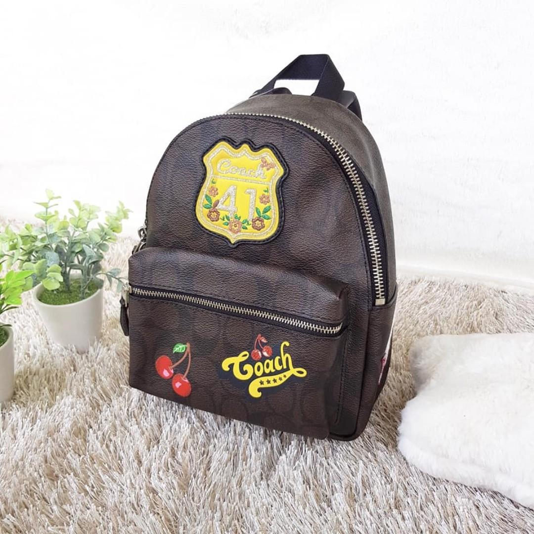 mickey mouse patch campus backpack by coach