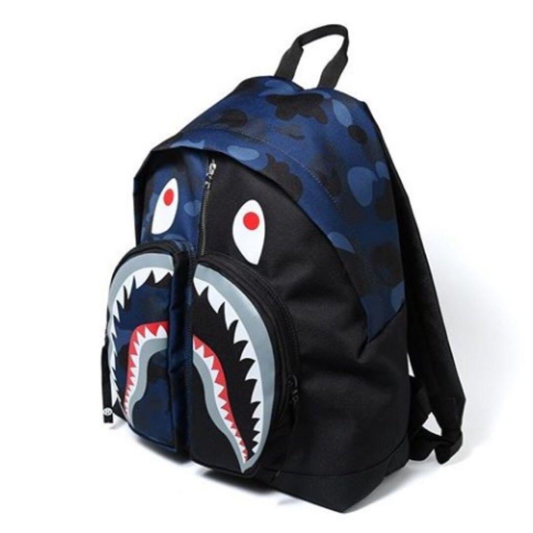 Bape Backpack / Bape Shark Day Pack / Bape Color Camo Shark Day 