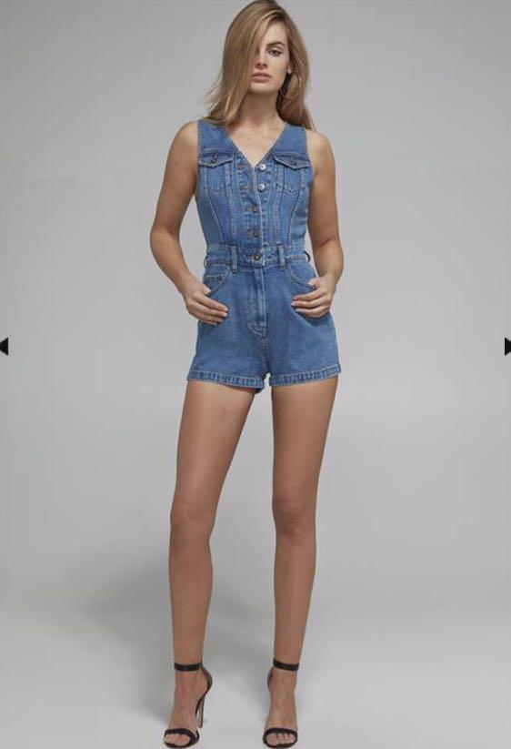 denim playsuit womens
