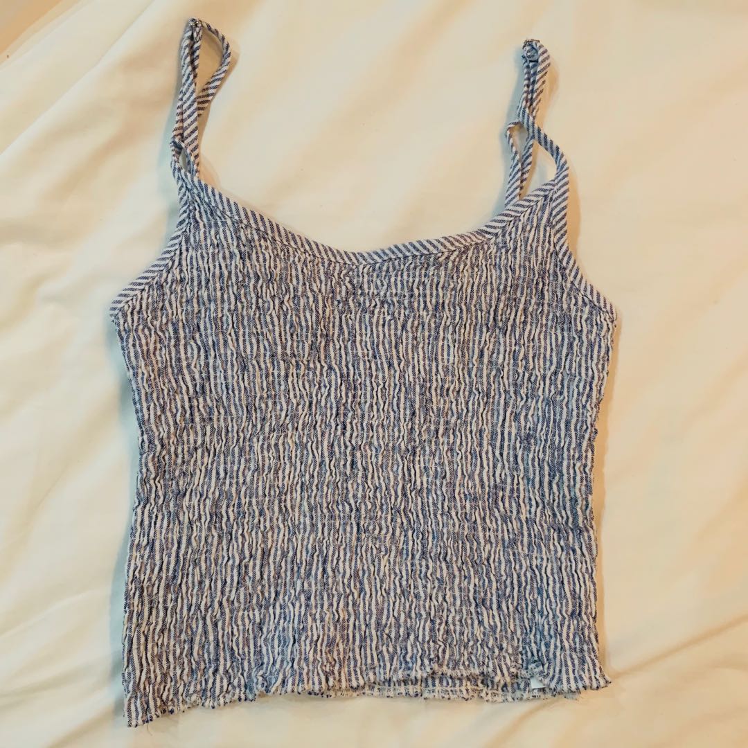 smocked white tank top