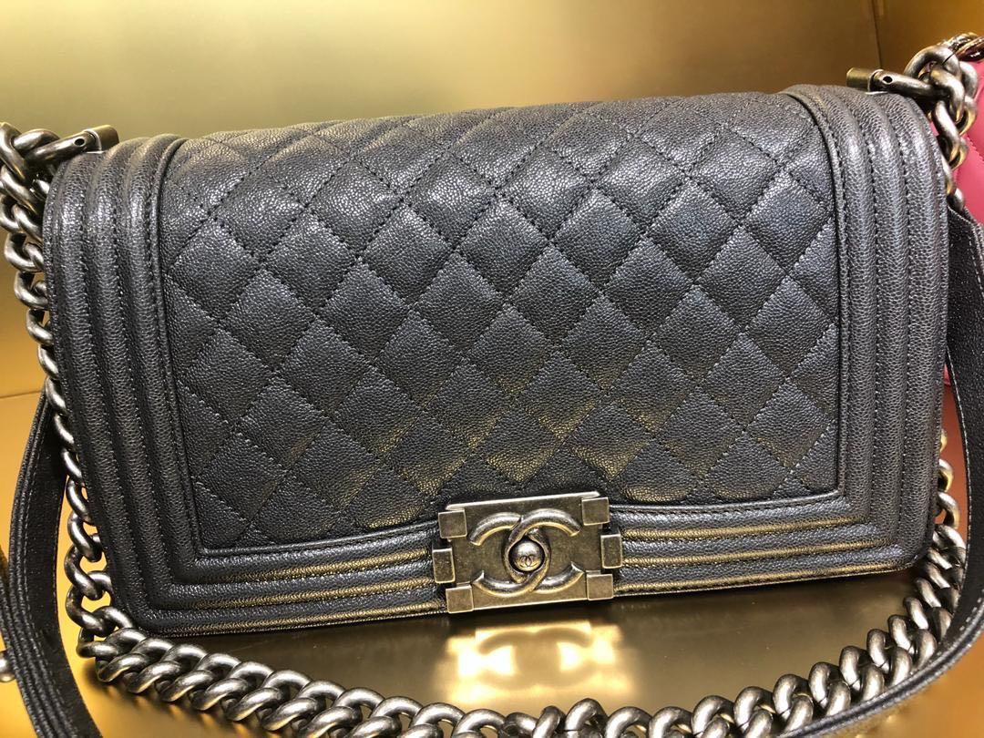 Chanel Boy Handbag Black  Designer Bag Hire