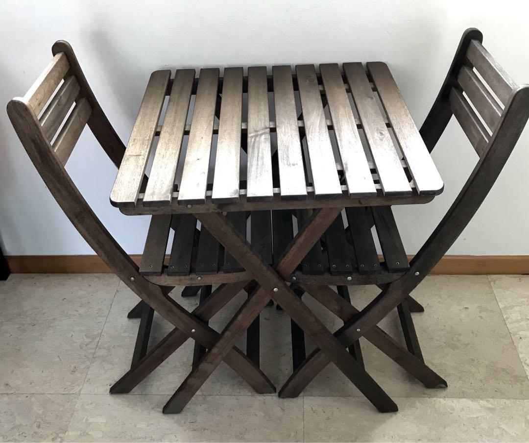 Ikea Wooden Outdoor Table And Chairs Furniture Home Living Furniture Tables Sets On Carousell