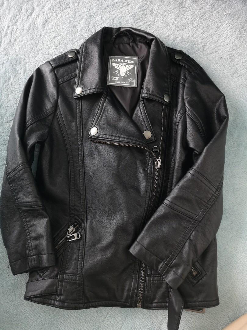 zara kids leather jacket