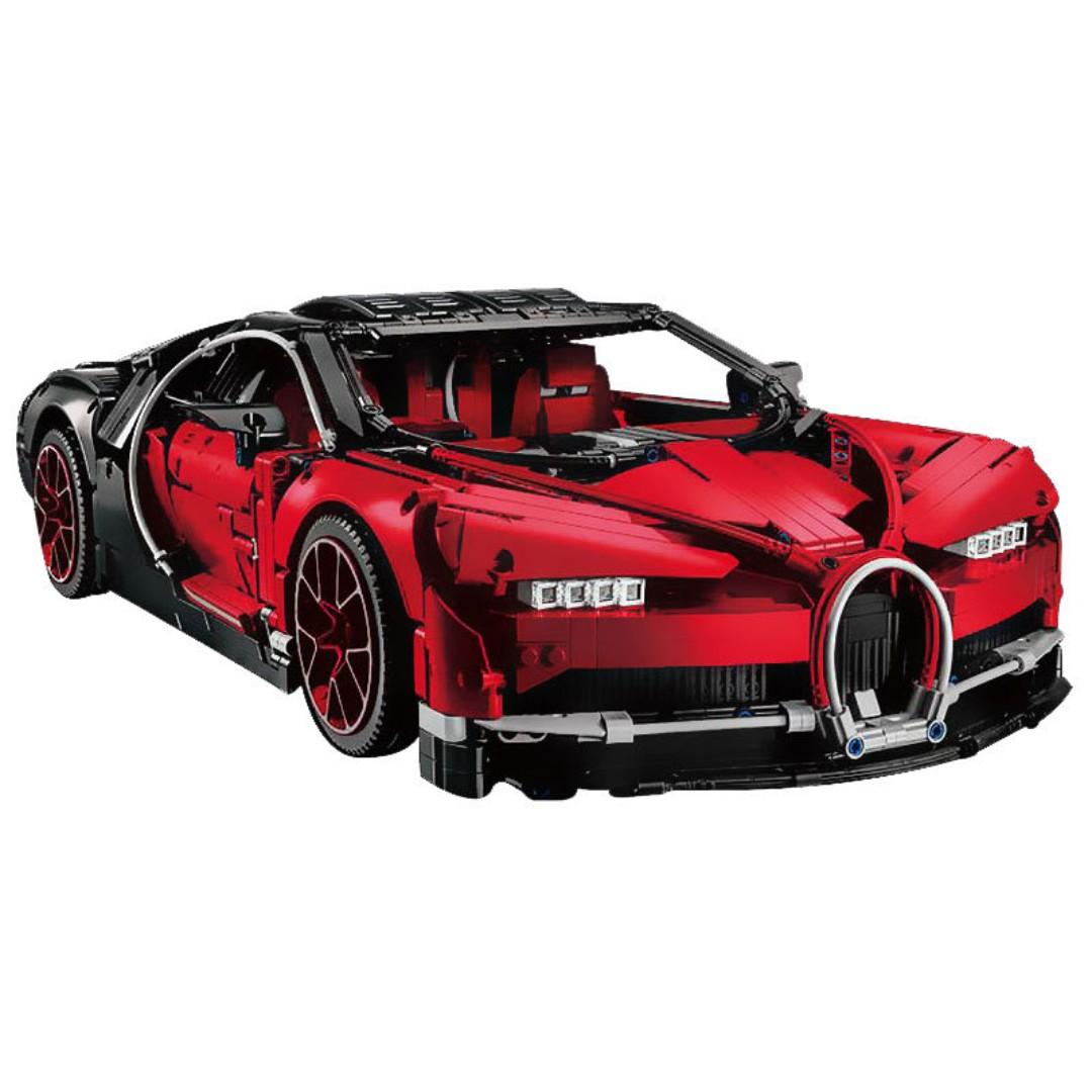 Technic+Bugatti+Chiron++(Rare+42083)++Red+Race+Car+Building+blocks