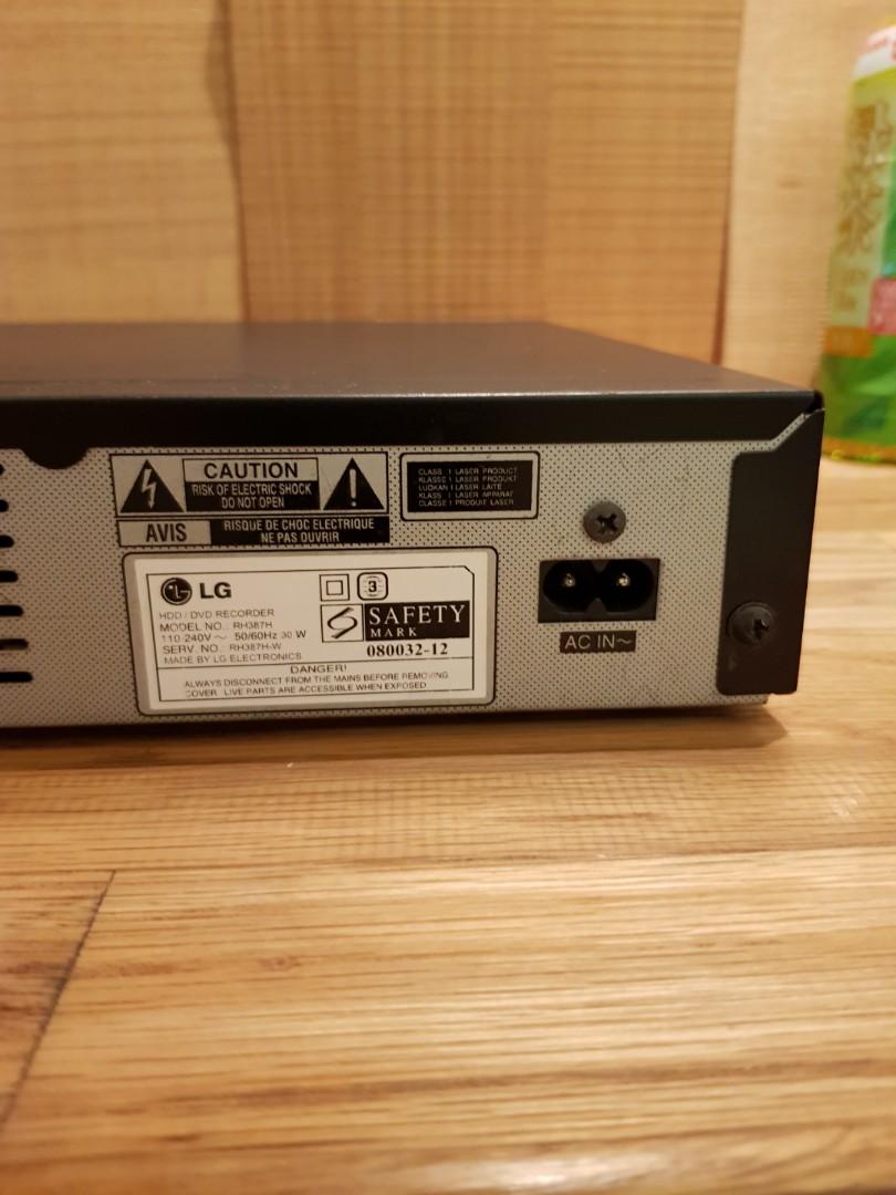LG HDD / DVD RECORDER RH387H 160GB, TV & Home Appliances, TV