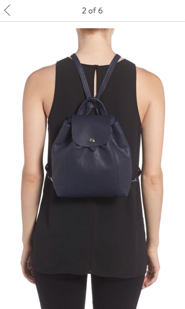 longchamp small leather backpack