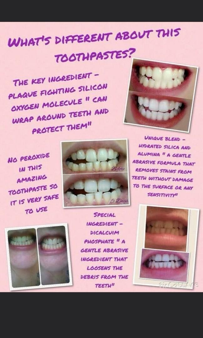 Nuskin ap24 Whitening toothpaste (Category: Body Care) located in Singapore. Submitted by vogueface (Listing ID 191644776, Image 2). Description: This cavity fighting formula helps fight plaque and freshens breath with vanilla mint flavoring. AP-24® Whitening FluorideToothpaste brightens teeth without peroxide while preventing cavitie sand plaque formation. Size: 110g 👍antiplaque 👍help sensitive gum less bleeding. 👍prevents further staining fr