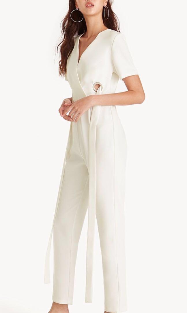 White maxi jumpsuit store