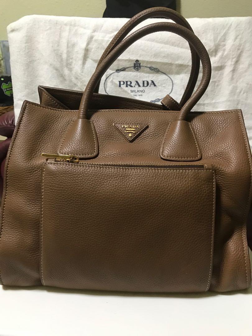 prada vitello daino tote bag