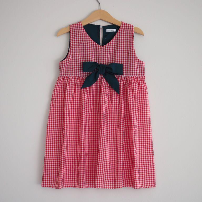 Red check new arrivals girls dress