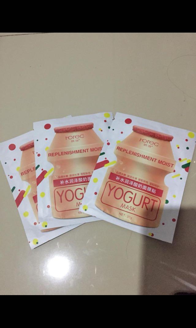 Rorec Sheet Mask Yogurt Kesehatan Kecantikan Kulit Sabun Tubuh Di Carousell