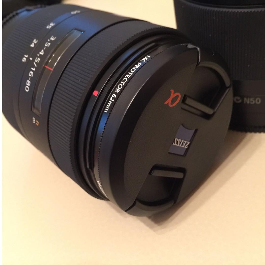柔らかな質感の SONY 幅広く ZEISSレンズプロテクター付 T*DT16-80F3.5-4.5ZA レンズ(ズーム)