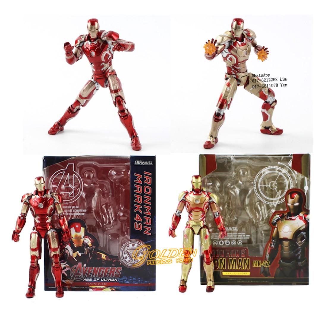 Super Heros Avengers Shf Iron Man Mark 42 Mark 43 Action Figure 15cm Toys Games Action Figures Collectibles On Carousell