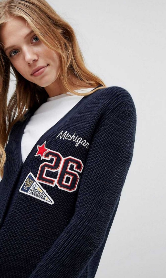 patched cardigan