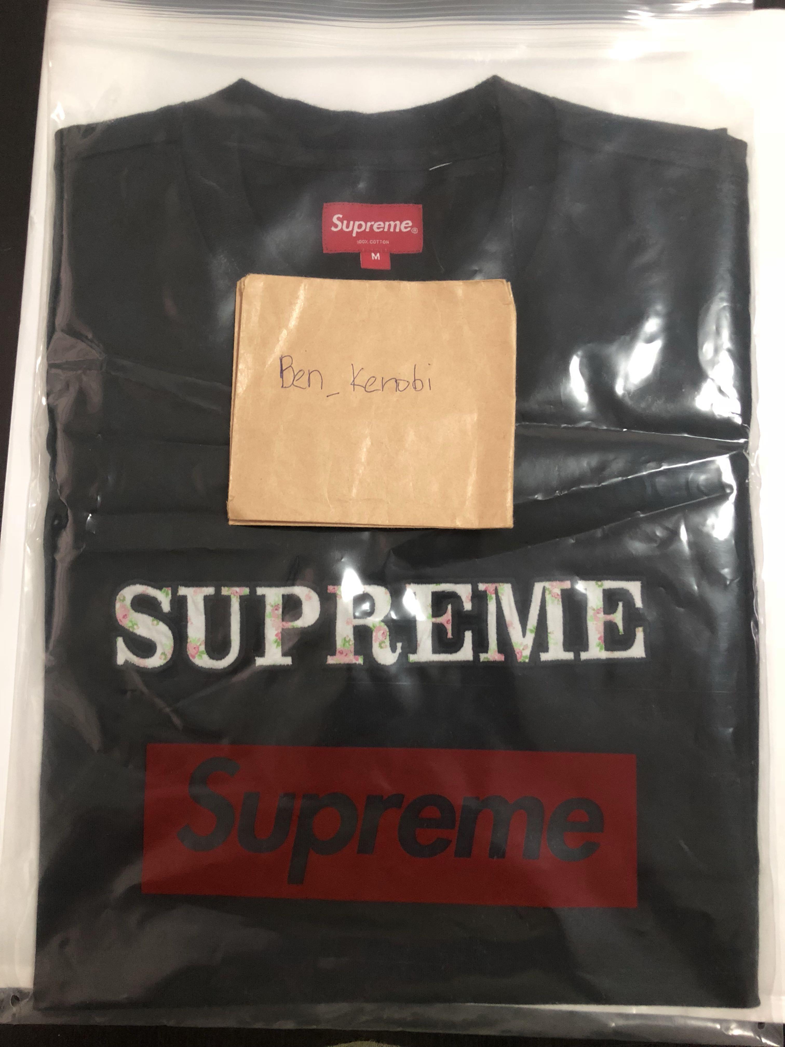 Supreme Floral Logo Tee Black M