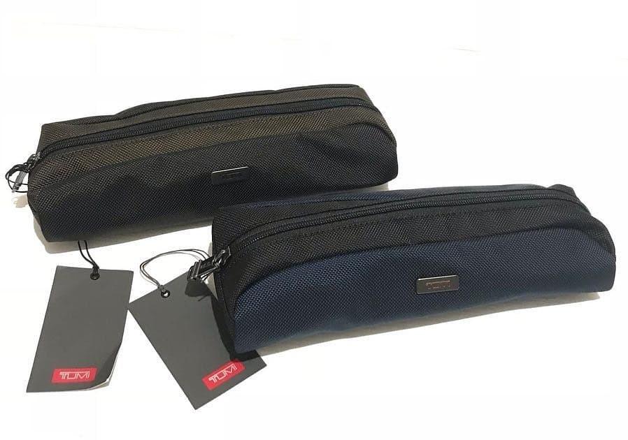 TUMI cord pouch 25x9x5 blue and brown Barang Mewah Tas Dompet