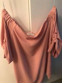 Babaton pink off the shoulder top