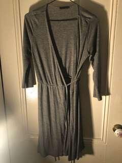 Zara Grey Wrap Dress