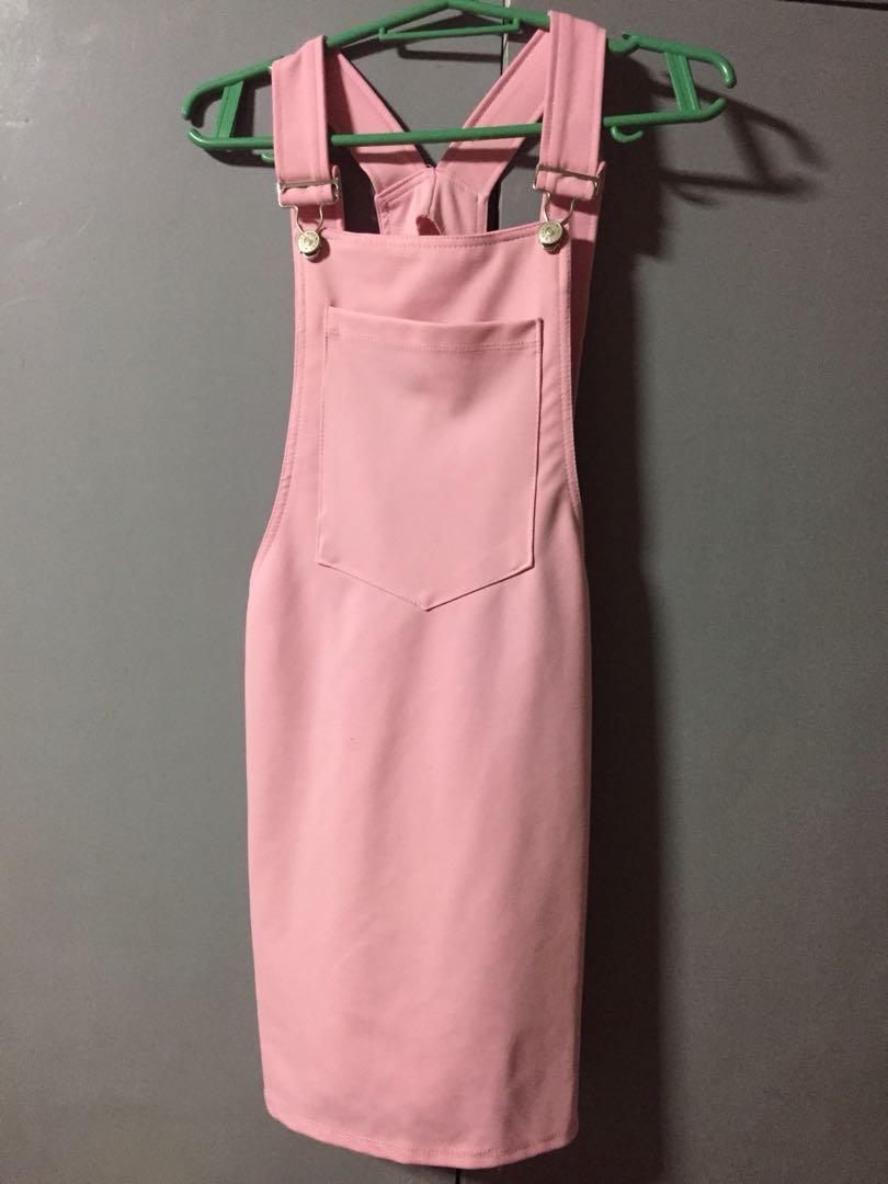 Baby Pink Jumper Dress Women s Fashion Dresses Sets Jumpsuits on Carousell