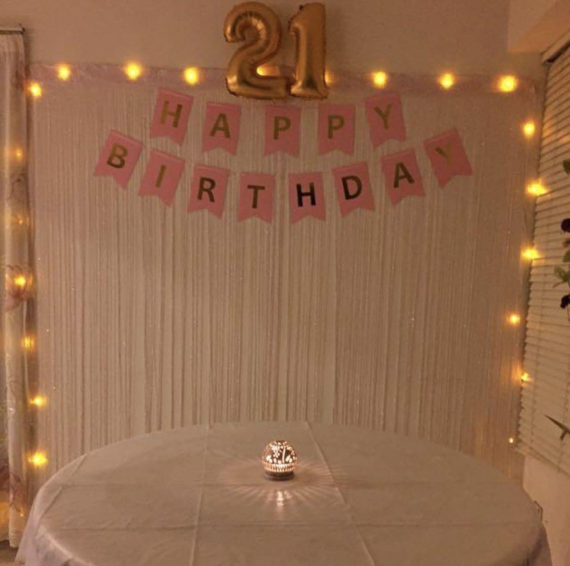 Birthday Surprise Decor Background String Curtain Furniture Home