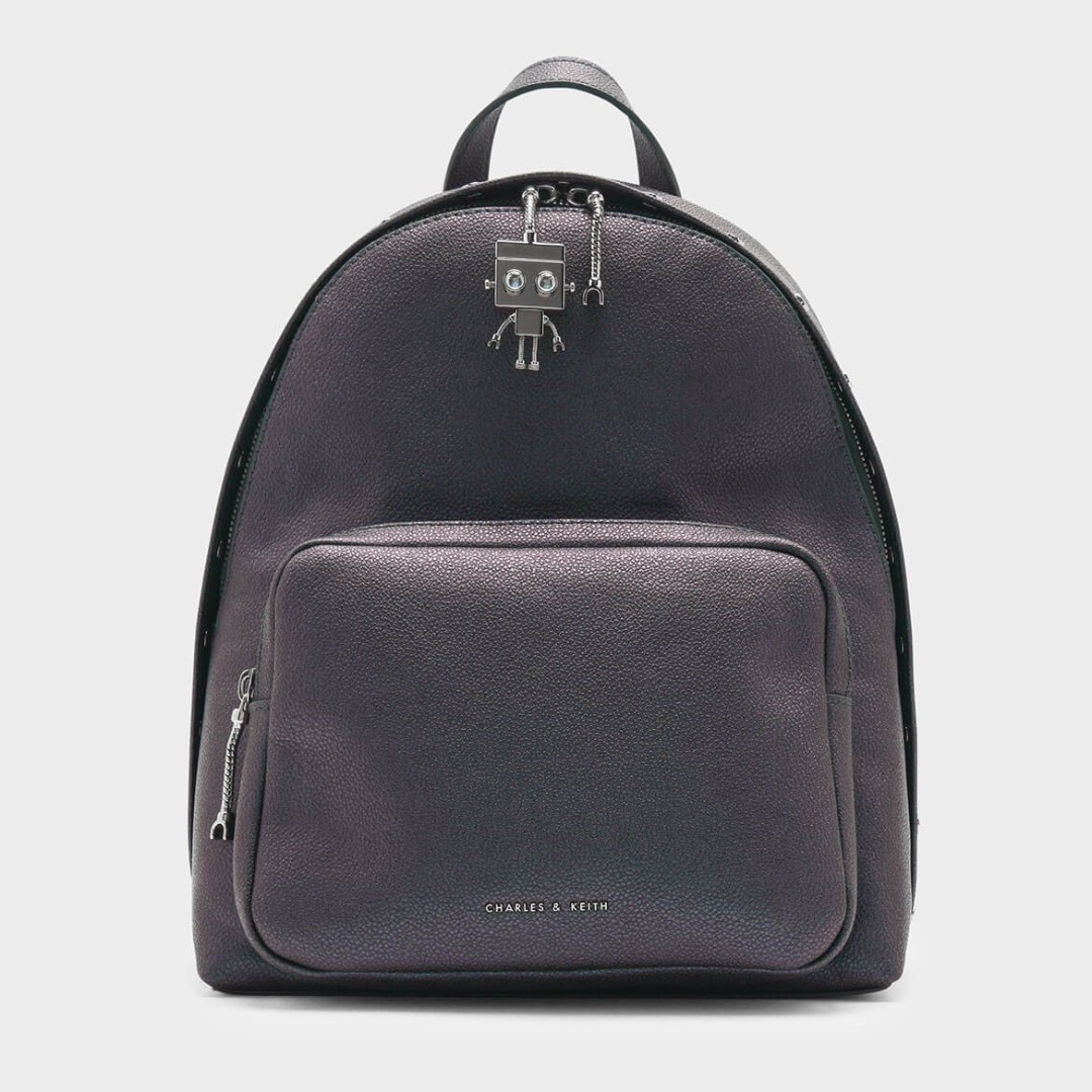 Charles Keith Robot Charm Backpack Women S Fashion Bags Wallets Backpacks On Carousell