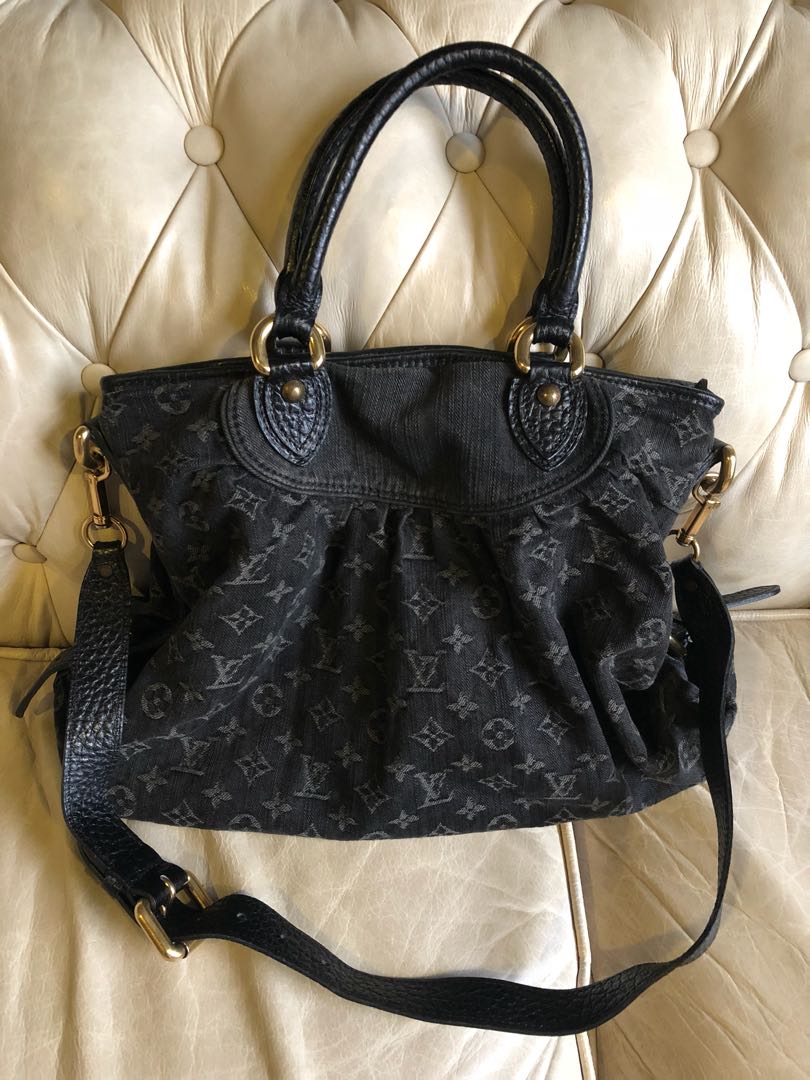 Louis vuitton deals black denim bag