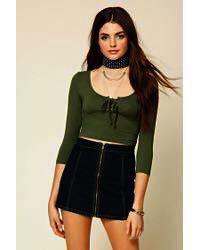 forever 21 tie front crop top