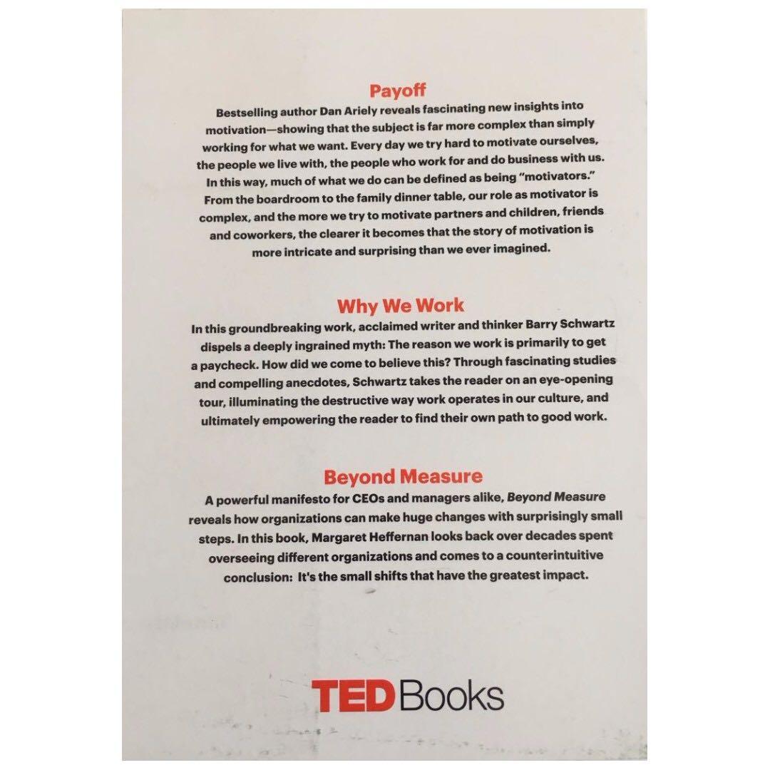 Hardcopy Ted Books Set Why We Work Payoff Beyond Measure