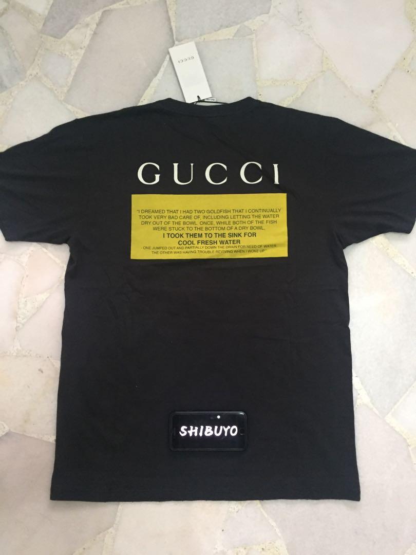 Instock Gucci Black Cat Print Tee Men S Fashion Clothes Tops