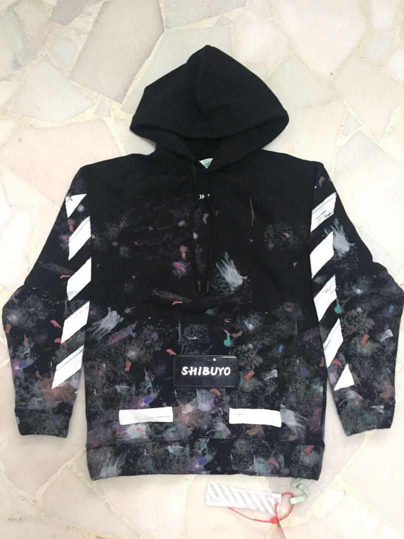 Instock Off White Galaxy Brushed Hoodie Men s Fashion Tops