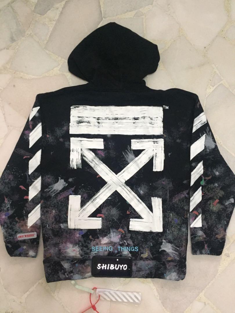 Instock Off White Galaxy Brushed Hoodie Men s Fashion Tops