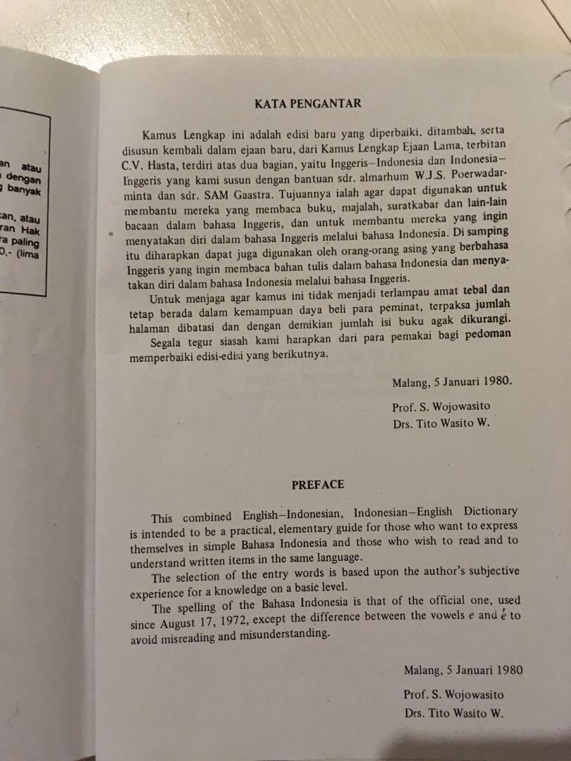Kamus Lengkap Bahasa Indonesia Bahasa Inggris Indonesian English Dictionary Buku Alat Tulis Buku Di Carousell