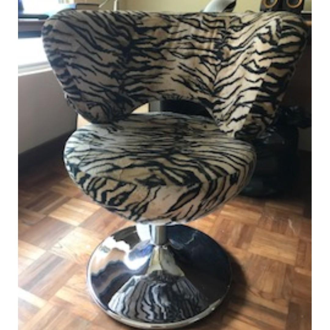 Leopard Print Swivel Chair Furniture Tables Chairs On Carousell