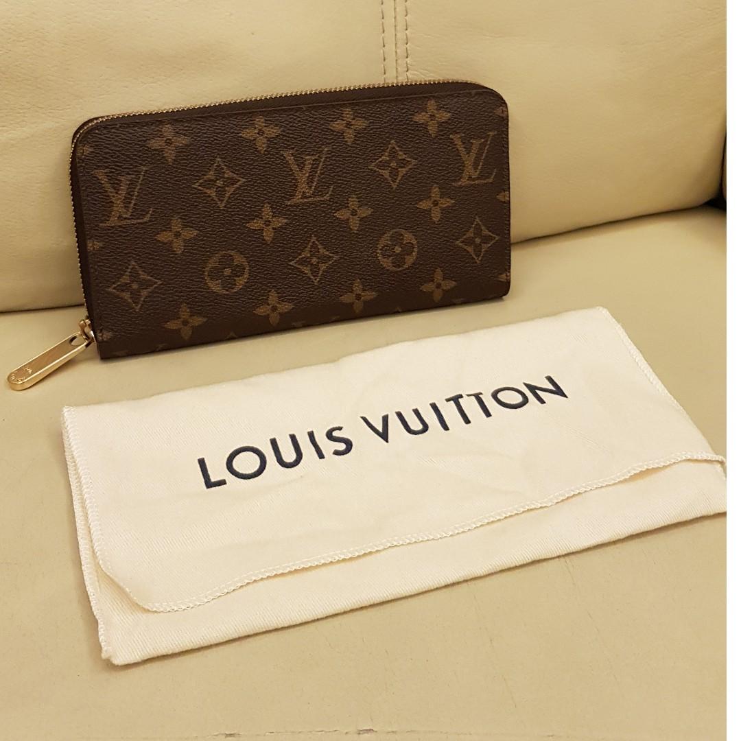 LOUIS+VUITTON+M42616+Monogram+Canvas+Zippy+Wallet+-+Brown for sale online