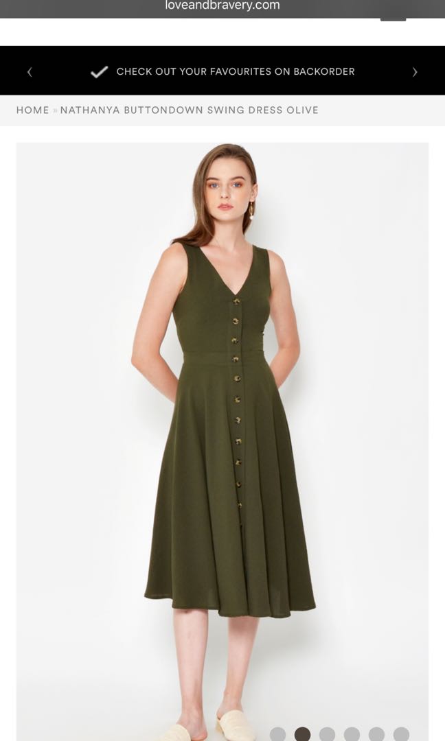 button down swing dress