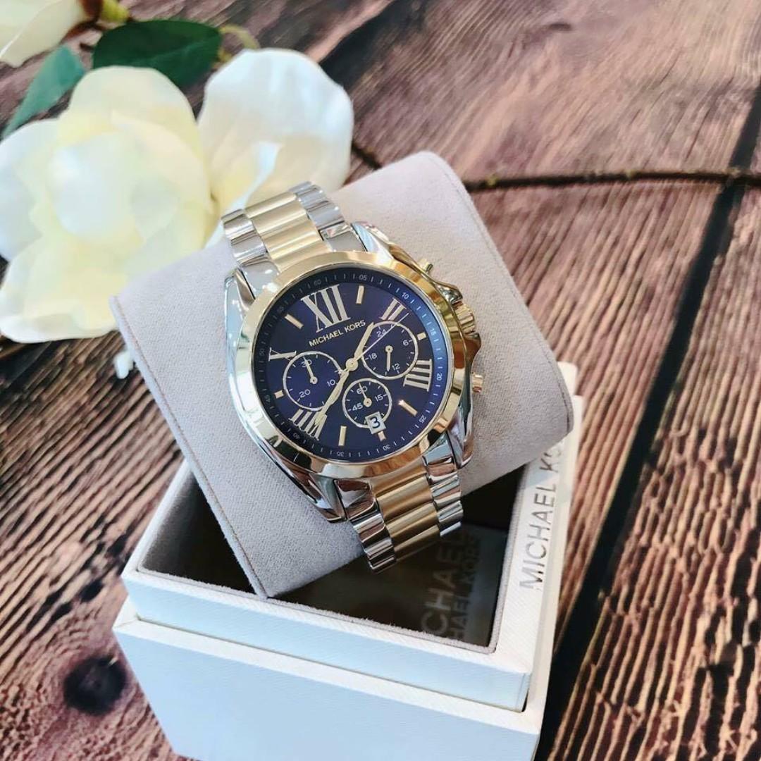 Michael Kors Bradshaw Chronograph Blue Dial Two-tone Women's Watch -  MK5976, Women's Fashion, Watches & Accessories, Watches on Carousell